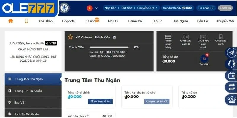 Đơn giản với quá trình rút tiền OLE777 qua ngân hàng